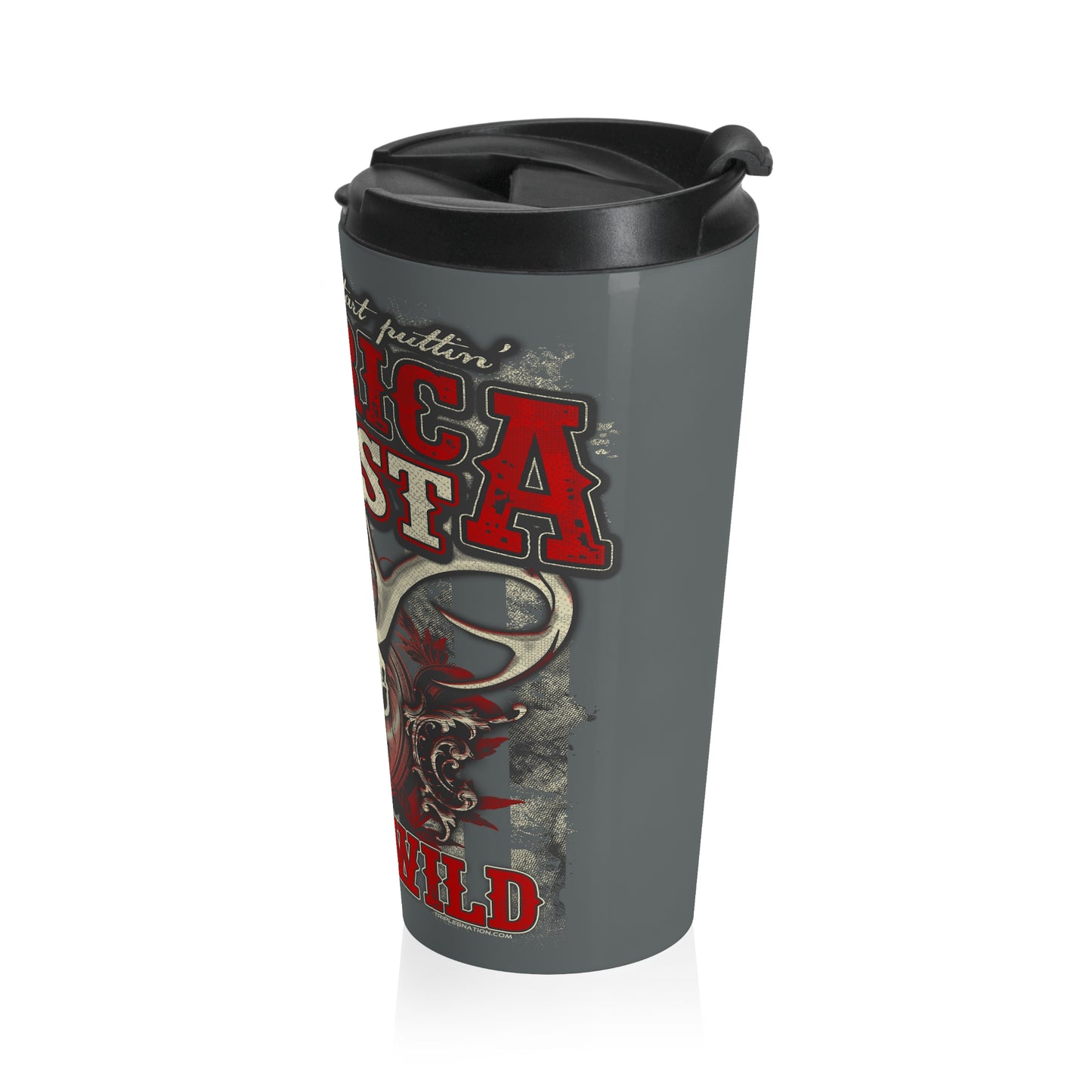 America First Deer Head Stainless Steel Travel Mug