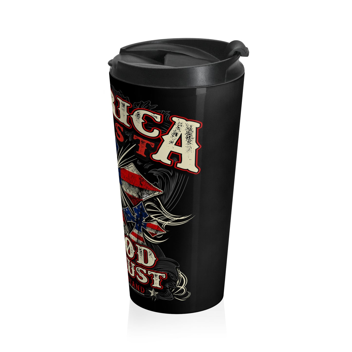 America First 3 Crosses Stainless Steel Travel Mug