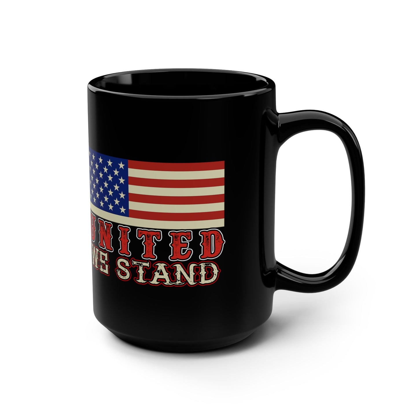 United We Stand Black Mug, 15oz