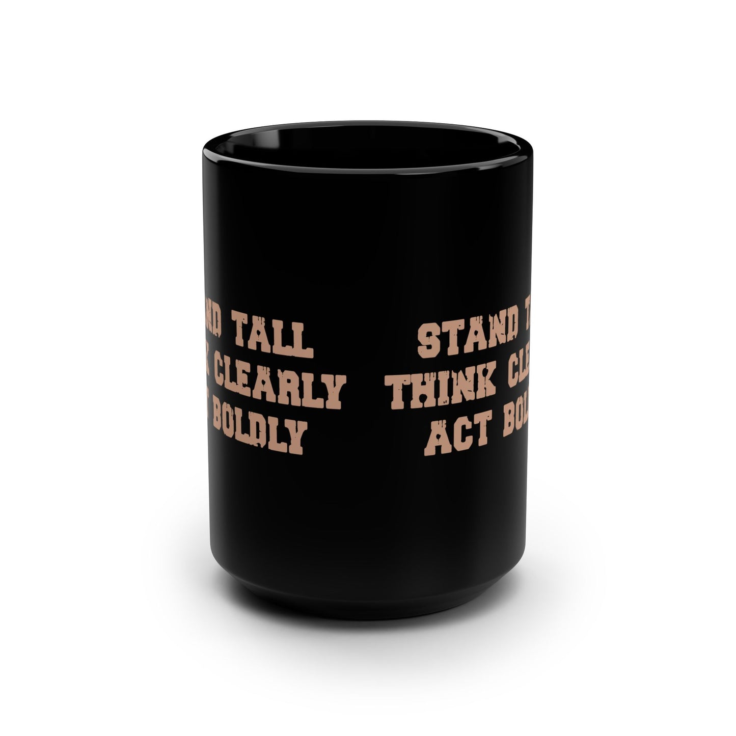 Stand Tall Black Mug, 15oz