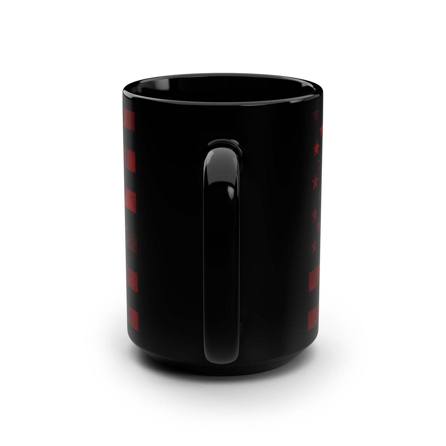 American Flag RED Black Mug, 15oz