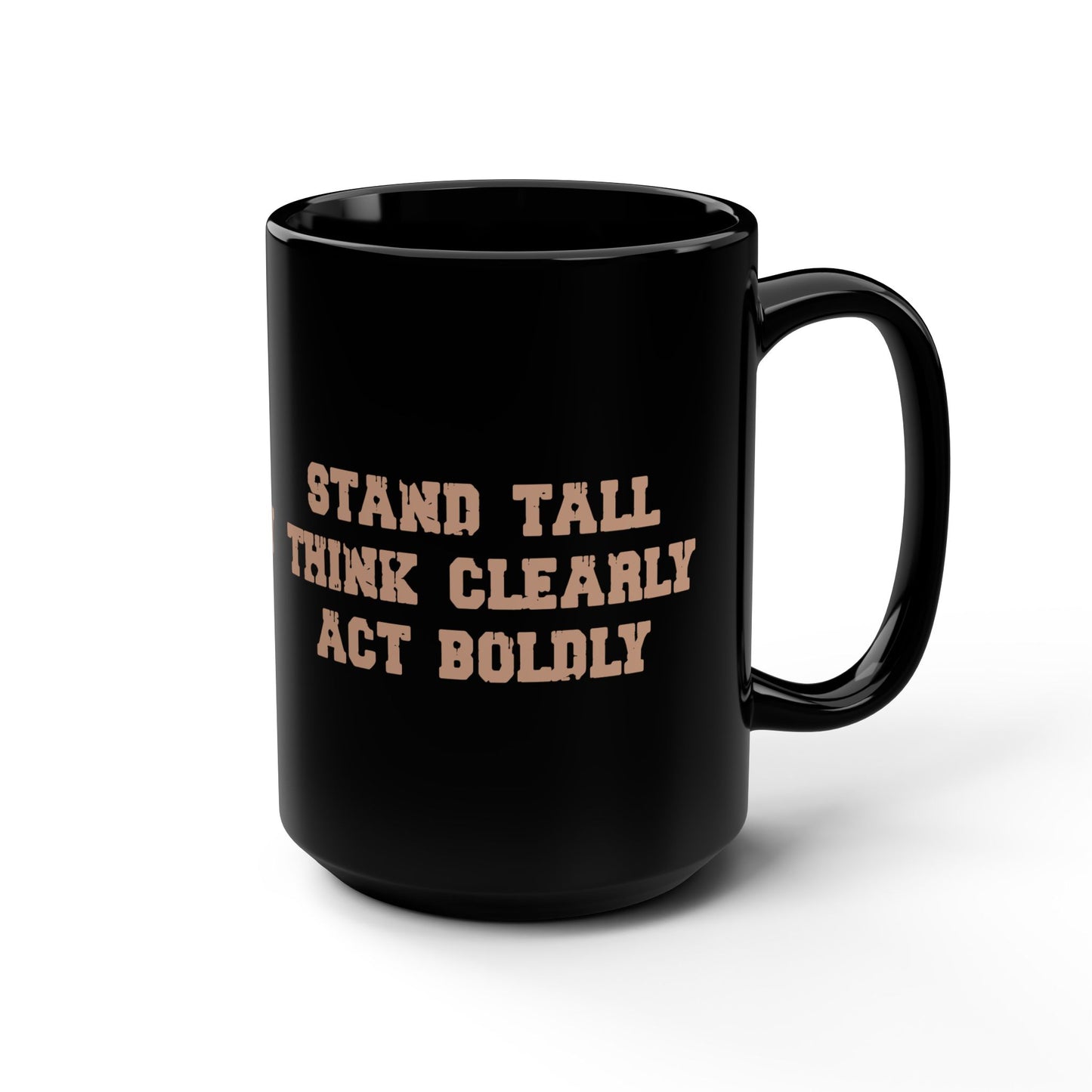 Stand Tall Black Mug, 15oz