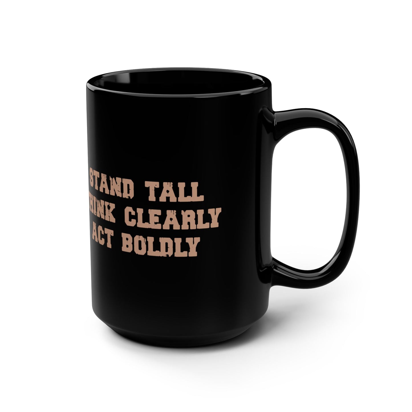 Stand Tall Black Mug, 15oz