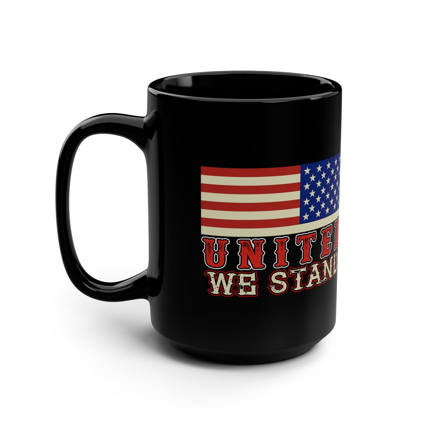 United We Stand Black Mug, 15oz