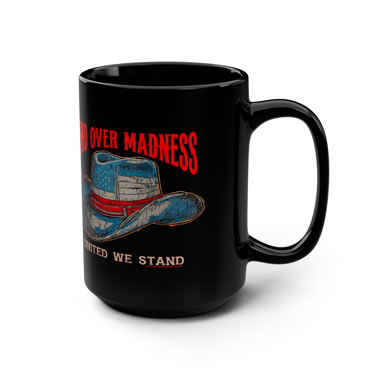 Mind Over Madness Black Mug, 15oz