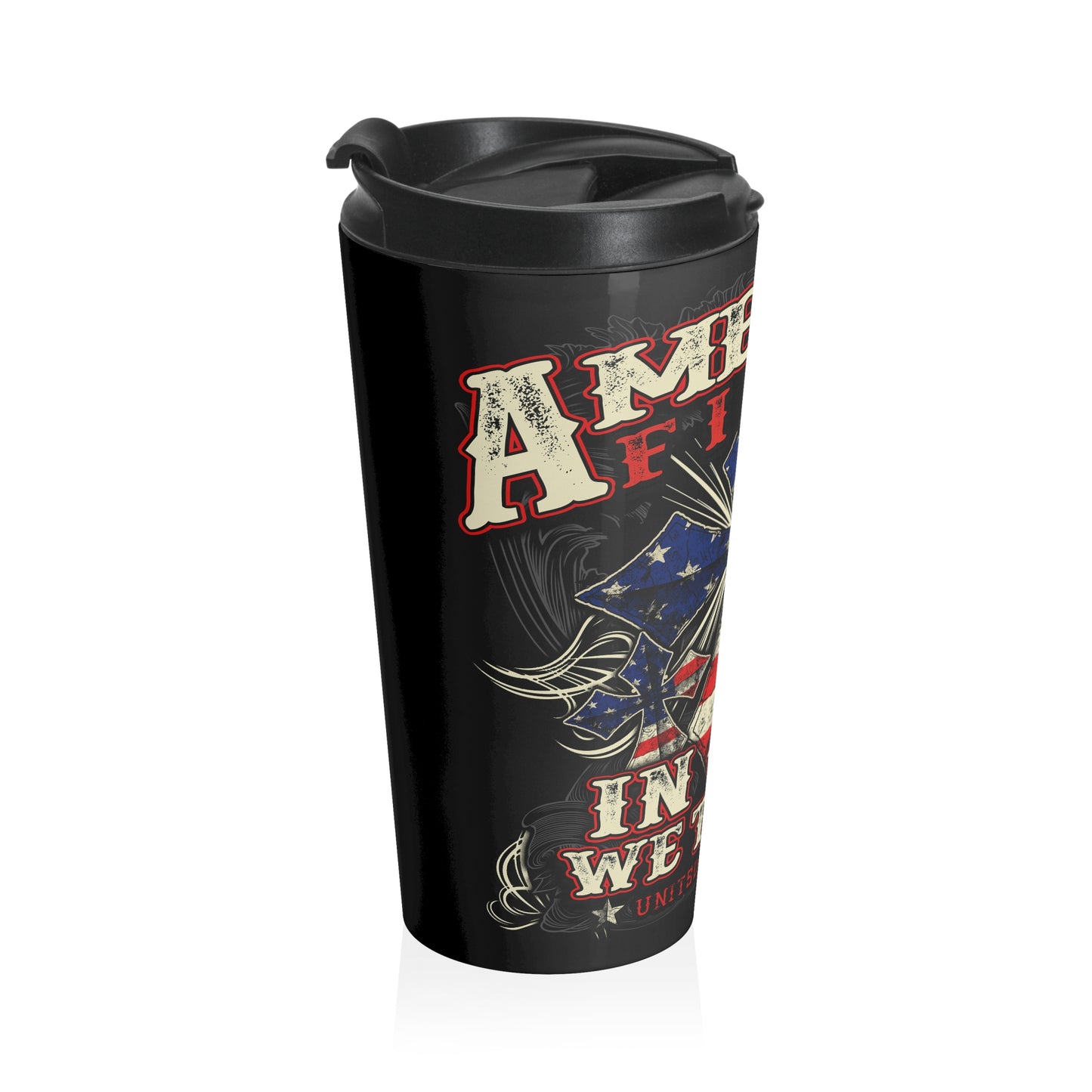 America First 3 Crosses Stainless Steel Travel Mug